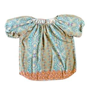 Sundance paisley bohemian short sleeve blouse